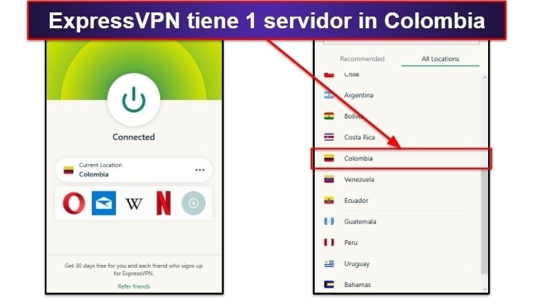 🥇1. ExpressVPN— La mejor VPN para obtener una IP de Colombia