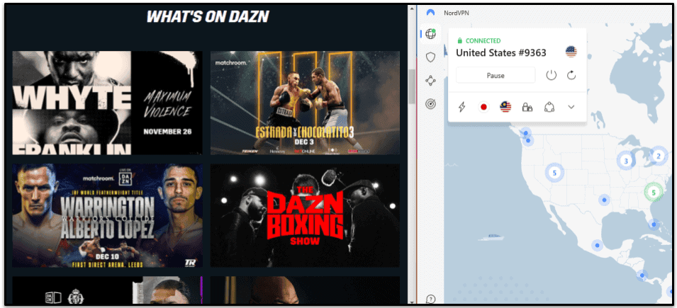 🥉 3. NordVPN — Able to Access Tons of DAZN Libraries