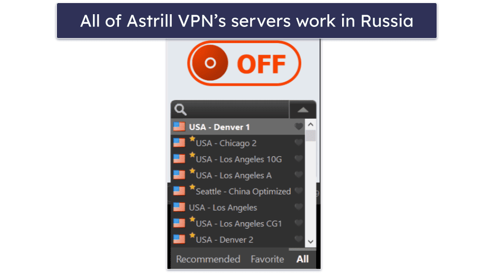 🥈2. Astrill VPN — Secure VPN With Good Speeds in Russia