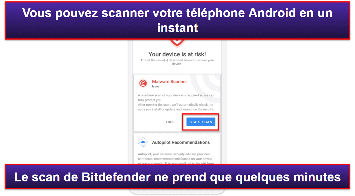 Application mobile de Bitdefender