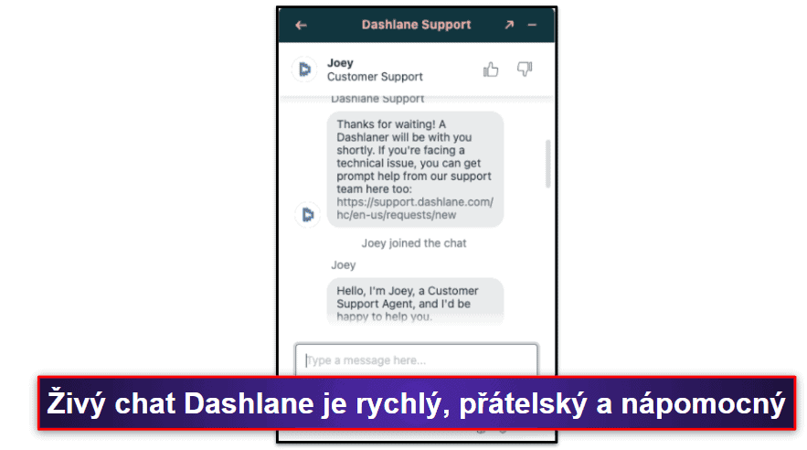 Zákaznická podpora Dashlane