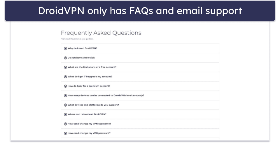 DroidVPN Customer Support — Pretty Much Non-Existent
