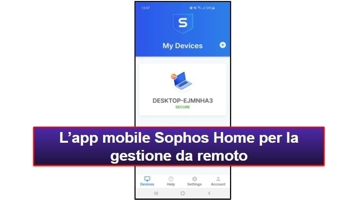L’app per dispositivi mobili di Sophos Antivirus