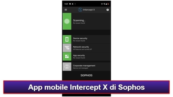 L’app per dispositivi mobili di Sophos Antivirus