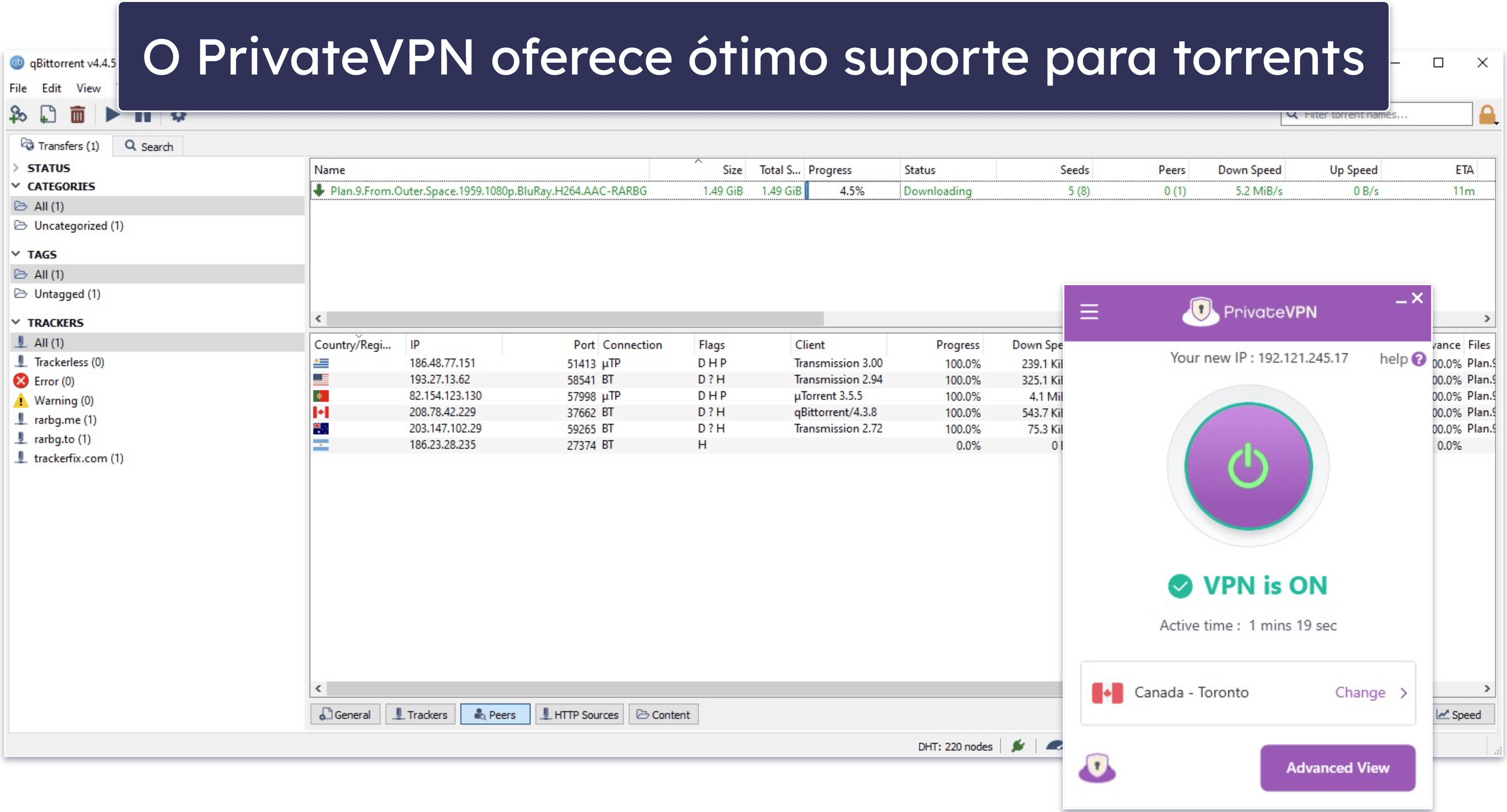 5. PrivateVPN: Ótima VPN barata para baixar torrents