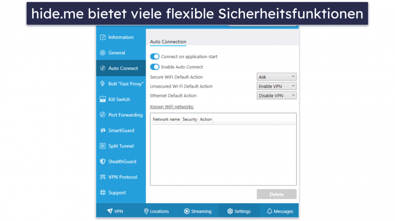 10. hide.me: Hervorragende Extras und gut für Streaming geeignet