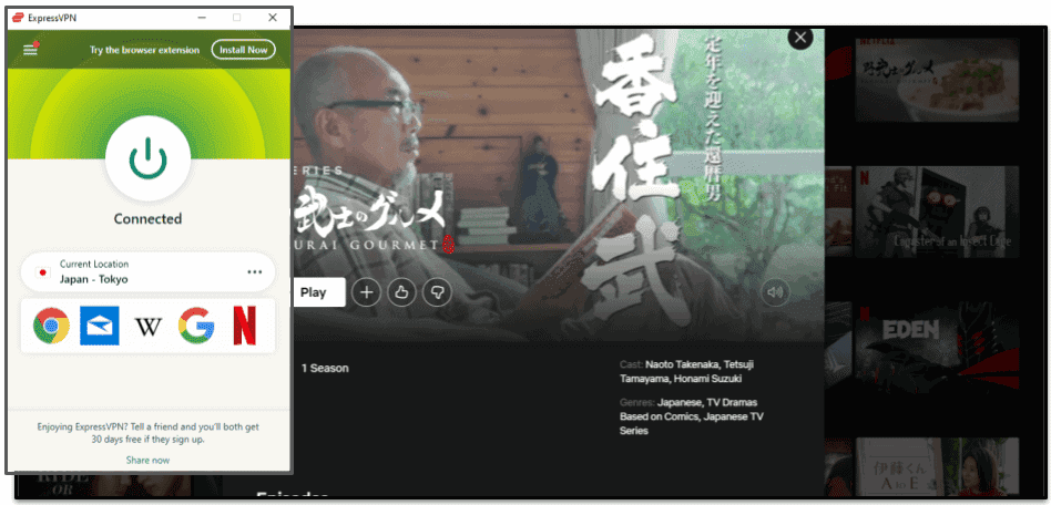 🥇1. ExpressVPN — Le meilleur VPN pour regarder le contenu de Netflix Japon