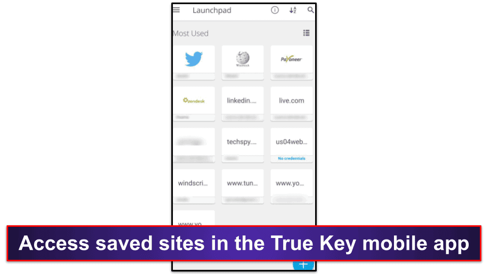 McAfee True Key Mobile App