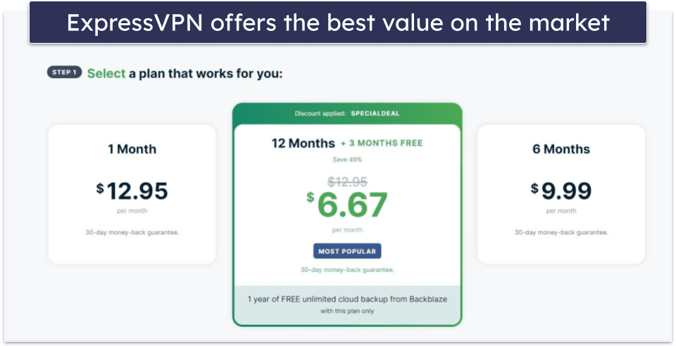 🥇1. ExpressVPN — Best Monthly (Pay as You Go) VPN