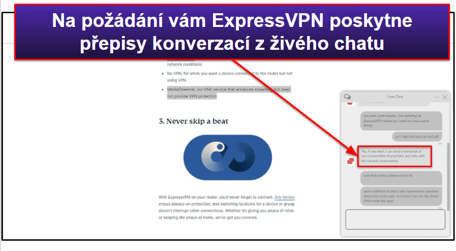 Zákaznická podpora ExpressVPN