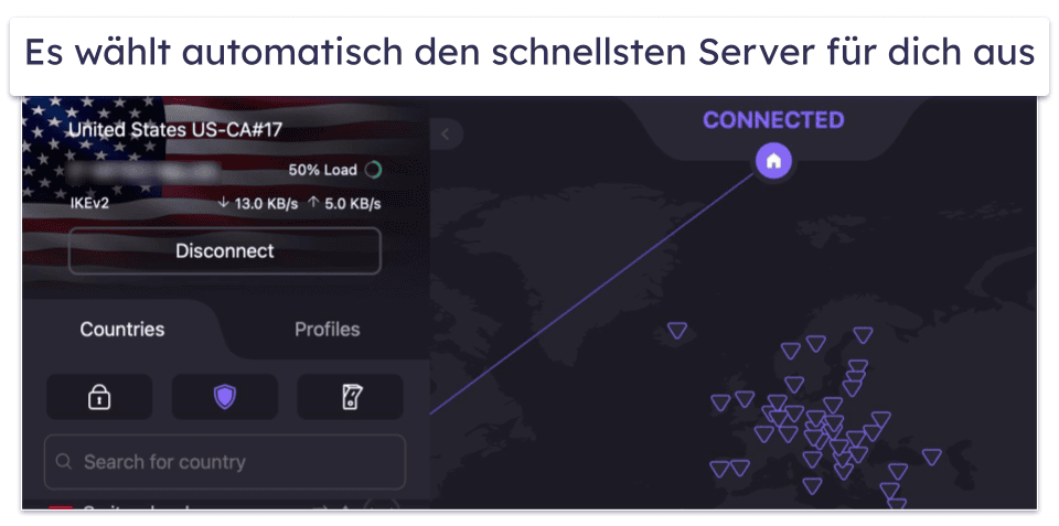🥈2. Proton VPN: Kostenloses VPN für Mac mit unbegrenztem Datenvolumen &amp; ohne Geschwindigkeitsbegrenzung