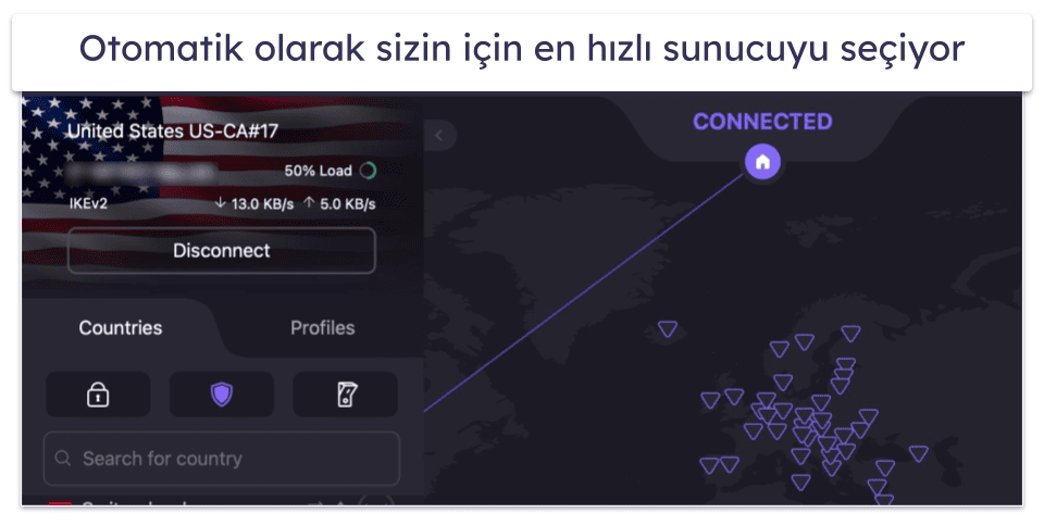 🥈2. Proton VPN: Veri Sınırı + Hız Sınırı Olmayan Ücretsiz Mac VPN’si