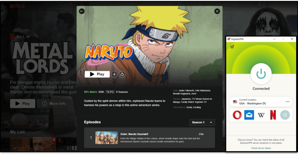 🥇1. ExpressVPN — Melhor VPN Para Assistir Naruto na Netflix em 2023