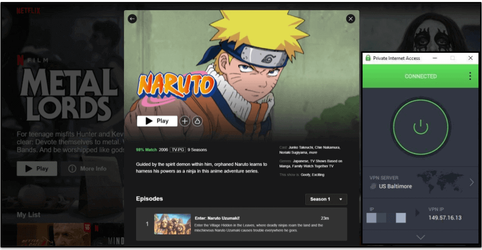 🥈2. Private Internet Access — Excelente Para Assistir Naruto no Celular