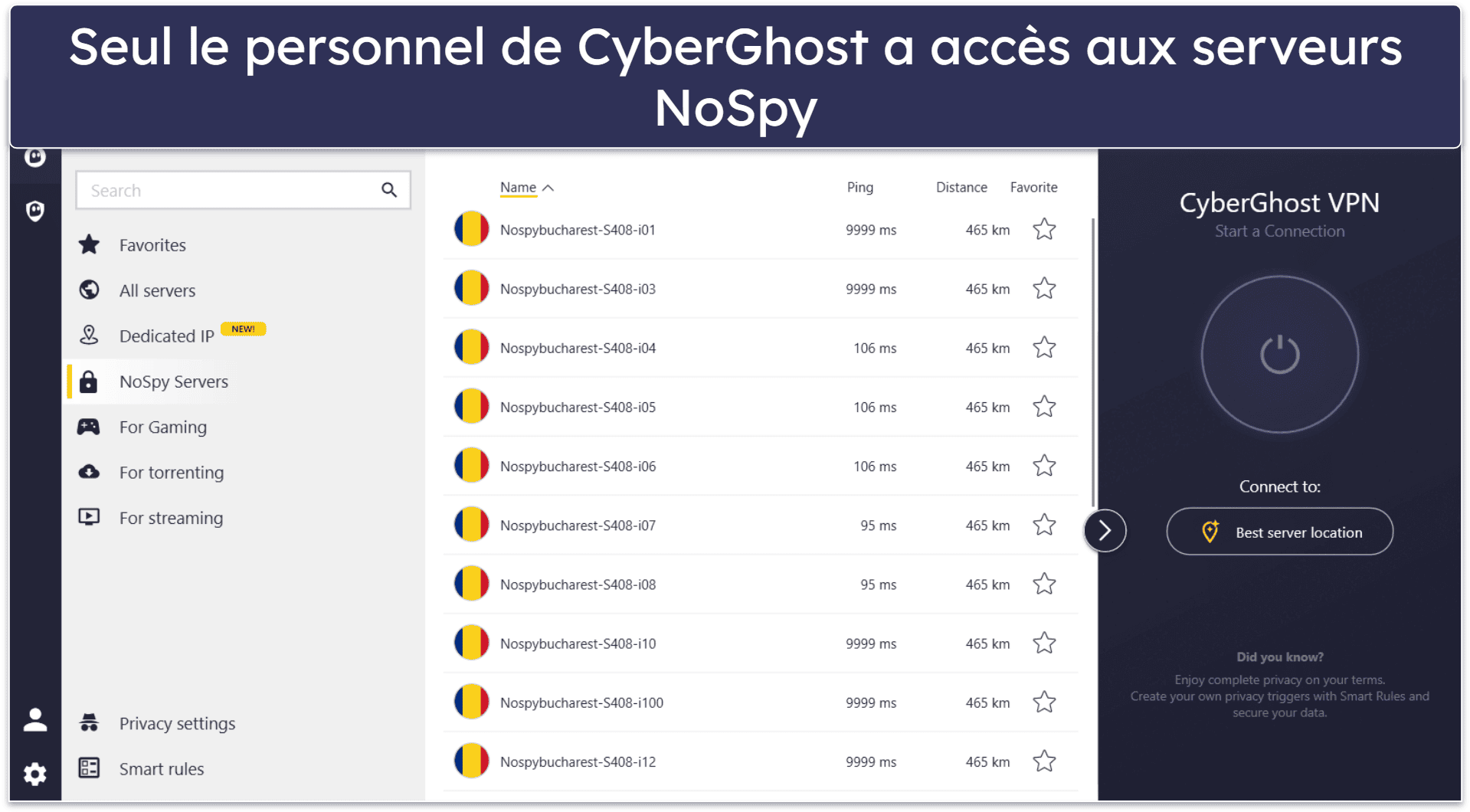 🥉 3. CyberGhost VPN: Applications personnalisables et serveurs axés sur la confidentialité pour naviguer sur les sites pour adultes