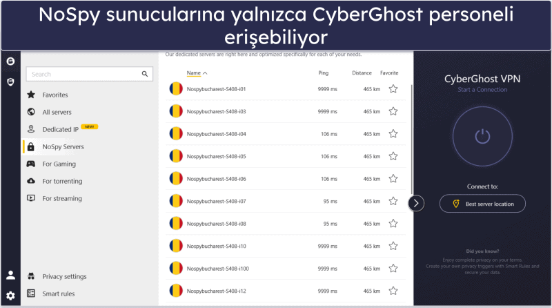 🥉 3. CyberGhost VPN: Porno Sitelerinde Gezinmek İçin Özelleştirilebilir Uygulamalar ve Gizlilik Odaklı Sunucular
