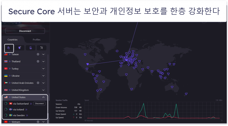 8. Proton VPN : 훌륭한 물 요금제 + 최상급 개인정보 보호 및 보안 기능