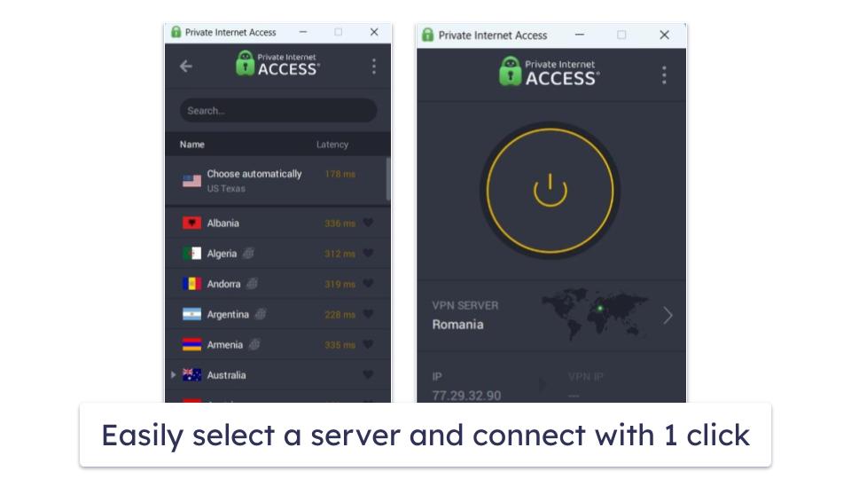 🥈2. Private Internet Access — Flexible Apps With Great Speeds