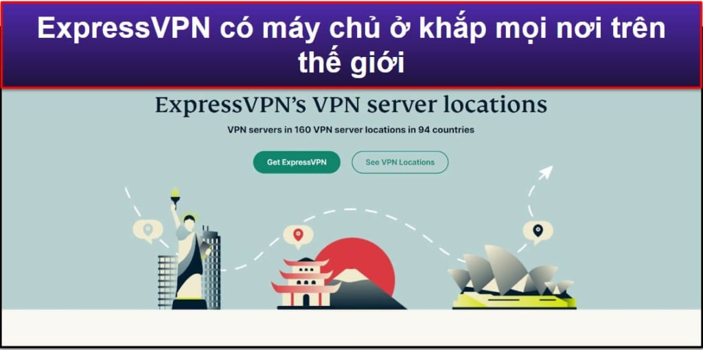 Các máy chủ &amp; địa chỉ IP của ExpressVPN