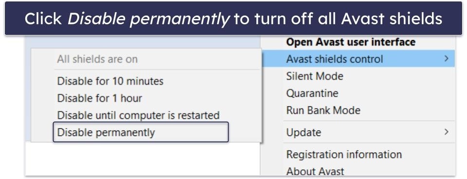How to Completely Disable Avast