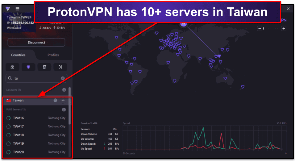 🥇 1. ProtonVPN — Best VPN for Getting a Taiwanese IP Address