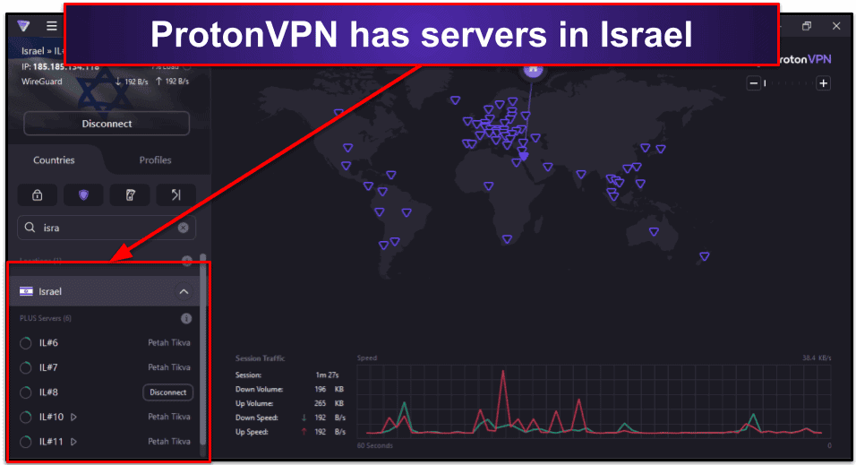 🥇1. Proton VPN — Best VPN for Getting an Israeli IP Address