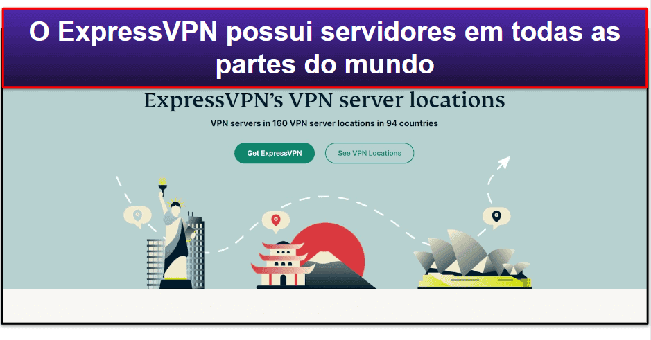 Servidores e endereços IP do ExpressVPN