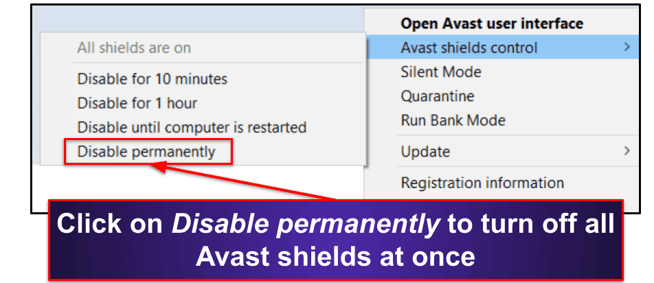 How to Completely Disable Avast