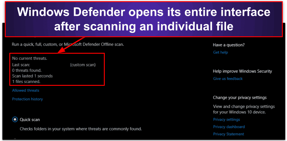 Windows Defender Security Features