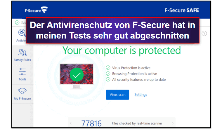 F-Secure F-Secure Internet Security 1 PC  1 Jahr Schutz  Mehrsprachig 2022 DE EU 