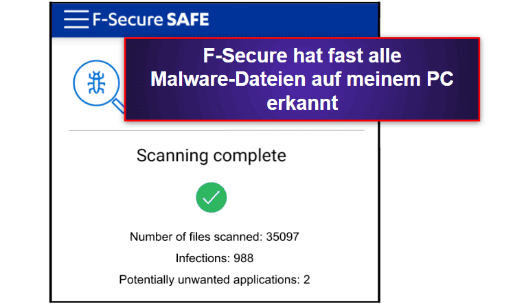 F-Secure Sicherheitsfunktionen