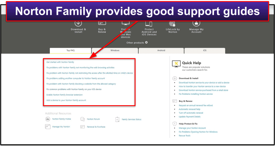 Norton Family Customer Support