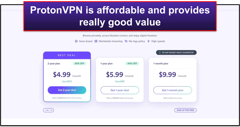 ProtonVPN Plans &amp; Pricing