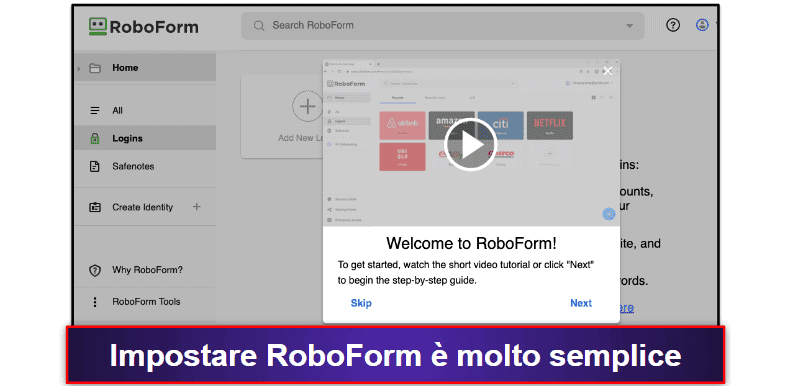 Facilità di utilizzo e impostazione di RoboForm