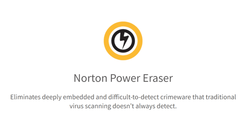 🥉 3. Norton Power Eraser — เวอร์ชั่นฟรีของแอนตี้ไวรัสที่ดีที่สุดในอุตสาหกรรม