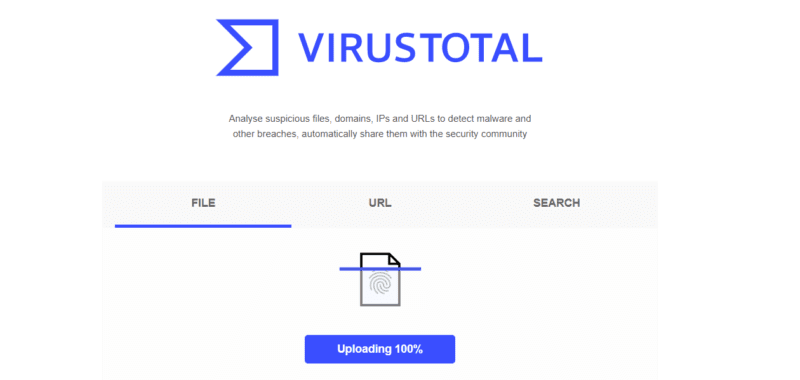 🥈 2. VirusTotal — sprawdza twoje pliki, porównując dane z ponad 70 skanerów antywirusowych