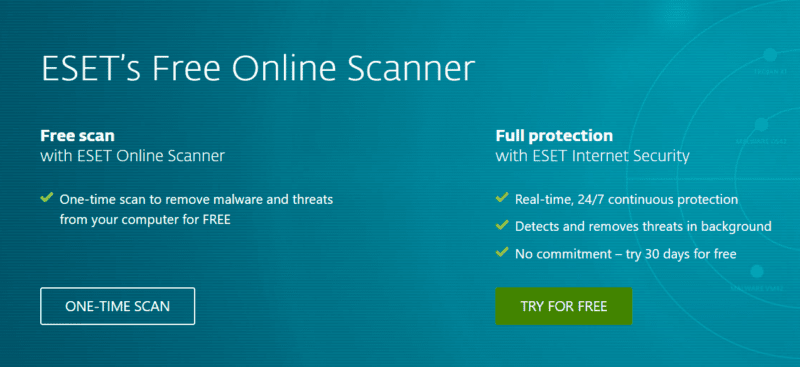 4. ESET Online Scanner — dokładny całościowy skan systemu