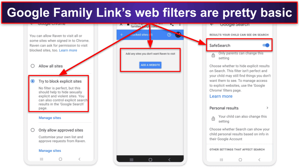 Google Family Link Features