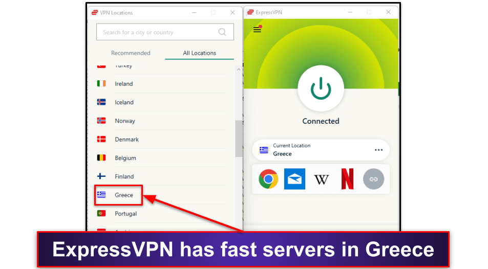 🥇1. ExpressVPN – Best VPN for Getting a Greek IP Address