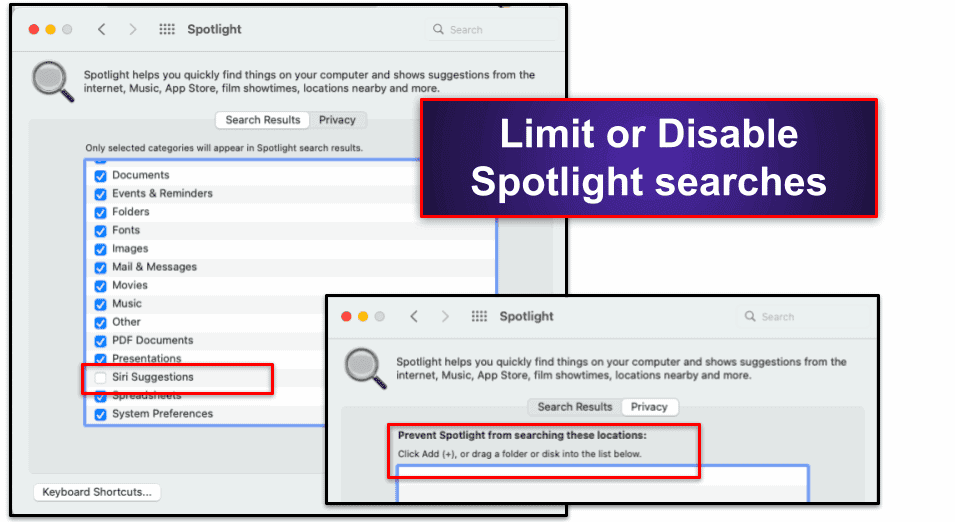 18. Disable Spotlight Suggestions