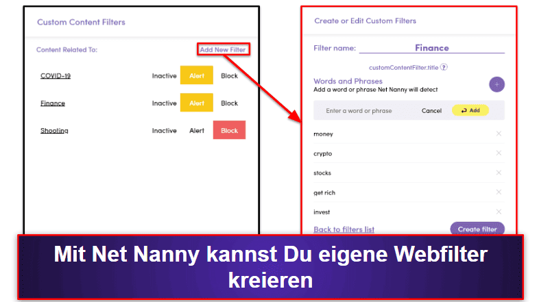 Net Nanny Funktionen