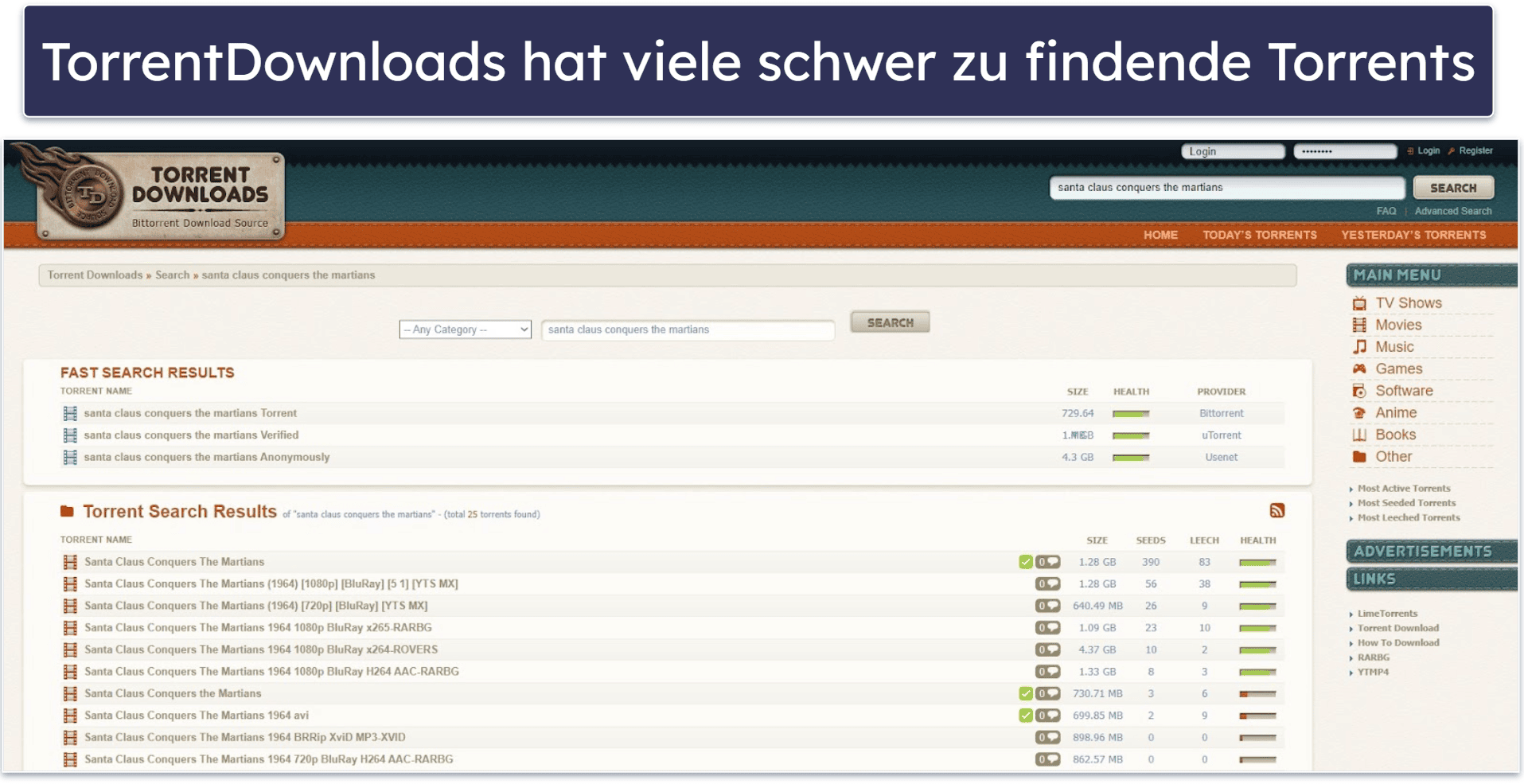 7. TorrentDownloads