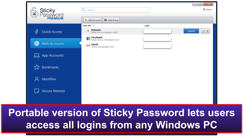 7. Sticky Password — Portable USB Version &amp; Local Storage