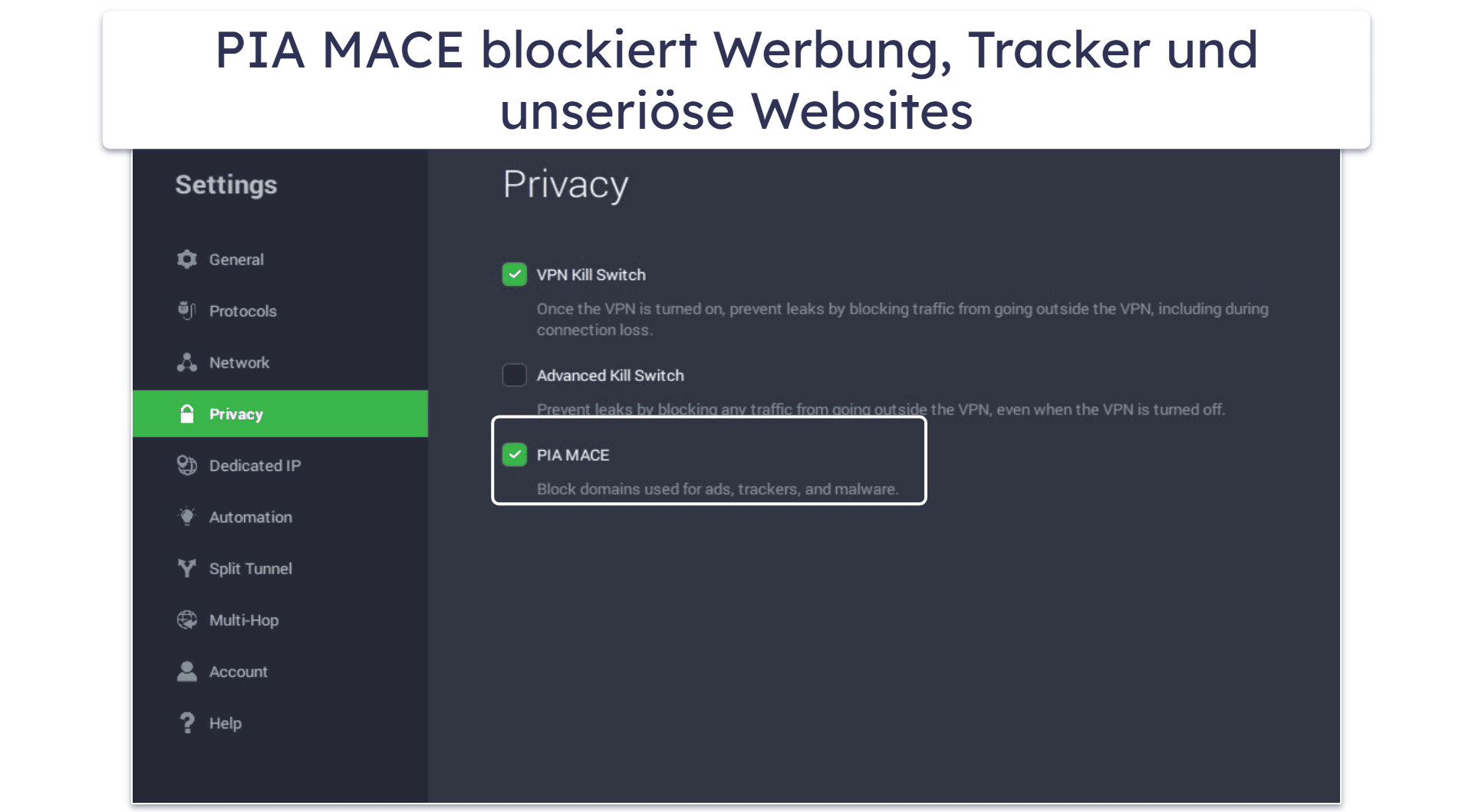 🥈2.Private Internet Access (PIA) — Preiswertes monatliches VPN