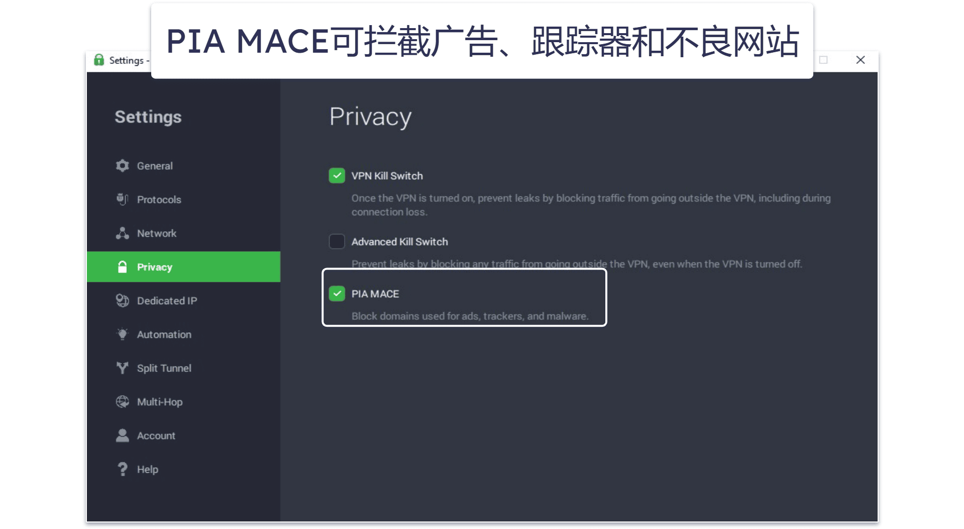🥈2.Private Internet Access (PIA)——经济实惠的包月VPN