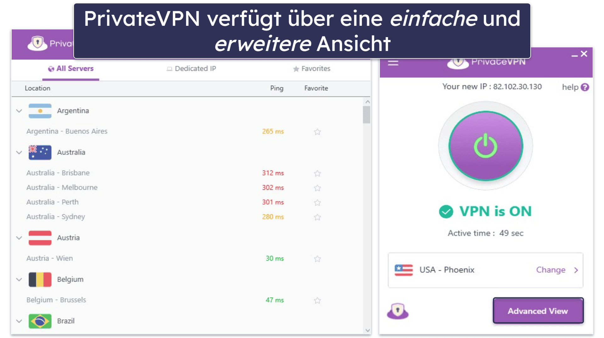 🥉3.PrivateVPN — Sehr Intuitiv (Gut für neue Benutzer)