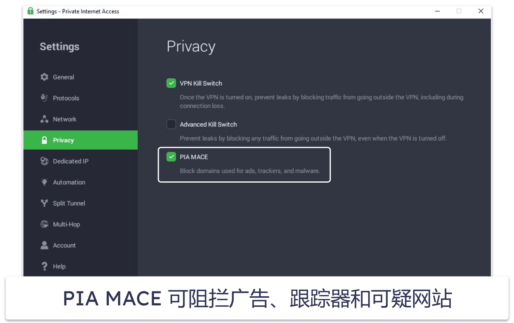 🥈2. Private Internet Access (PIA): 适合浏览网页和下载种子文件的绝佳月度套餐