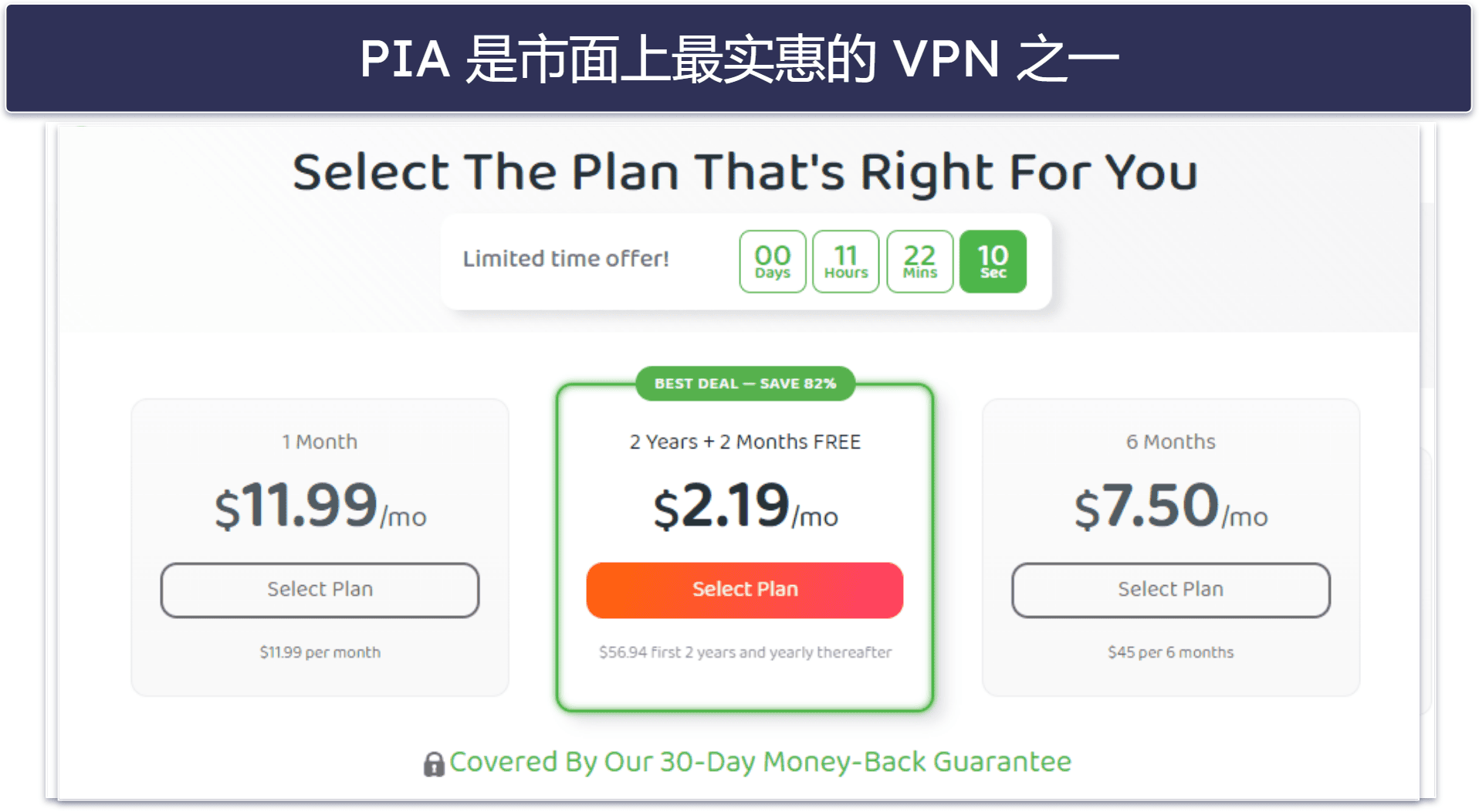 🥈2. Private Internet Access (PIA): 适合浏览网页和下载种子文件的绝佳月度套餐