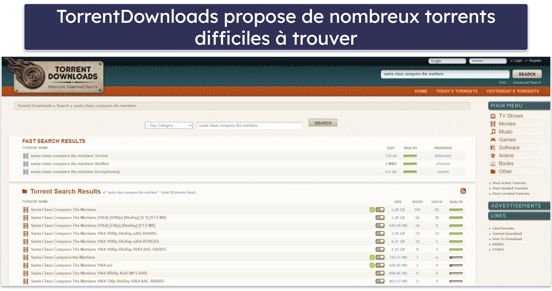 7. TorrentDownloads