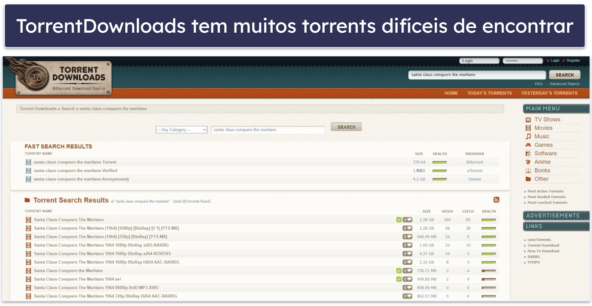 7. TorrentDownloads